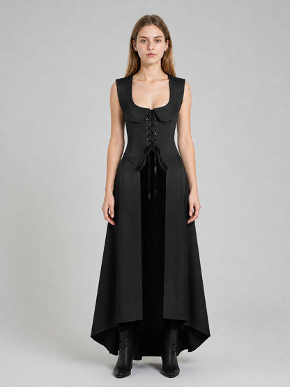 Medieval Cosplay Dress with a Flared Skirt on-model view