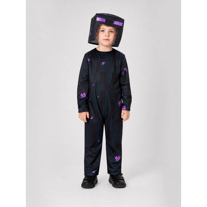 Minecraft Character Cosplay Costume, Black on-model view