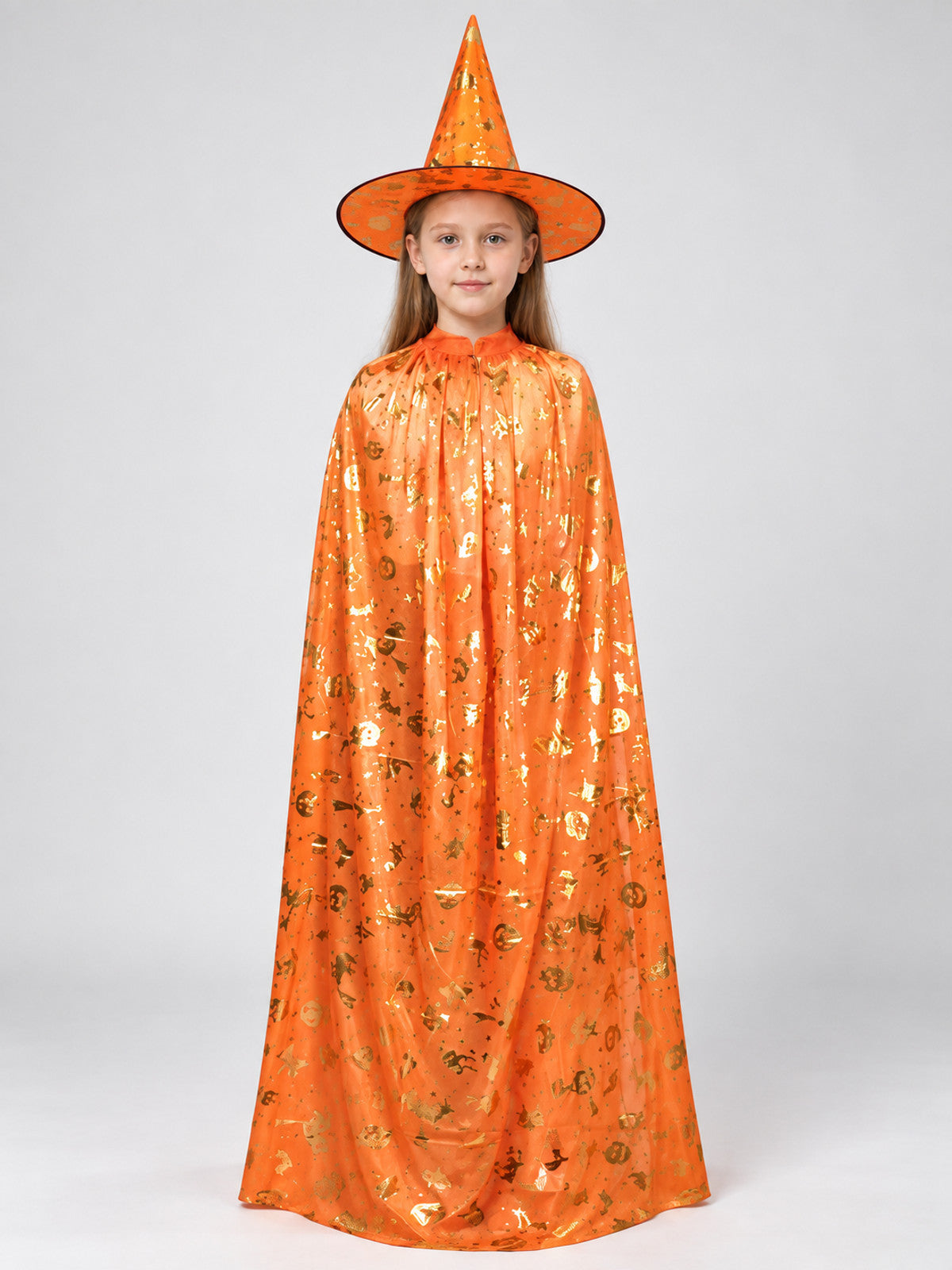 Carnival Costume with Cape and Pointed Hat
