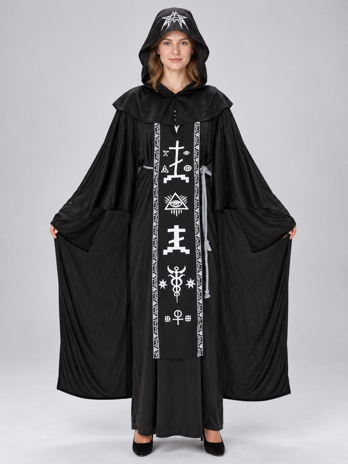 Hooded Vampire Costume, Black