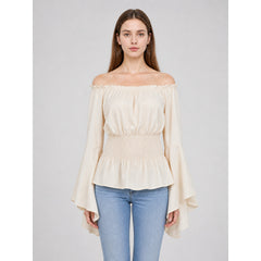 Off-the-Shoulder Blouse with Bell Sleeves