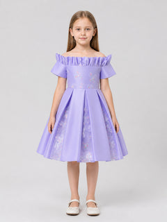 Lavender Princess Dress for Girls with Tulle
