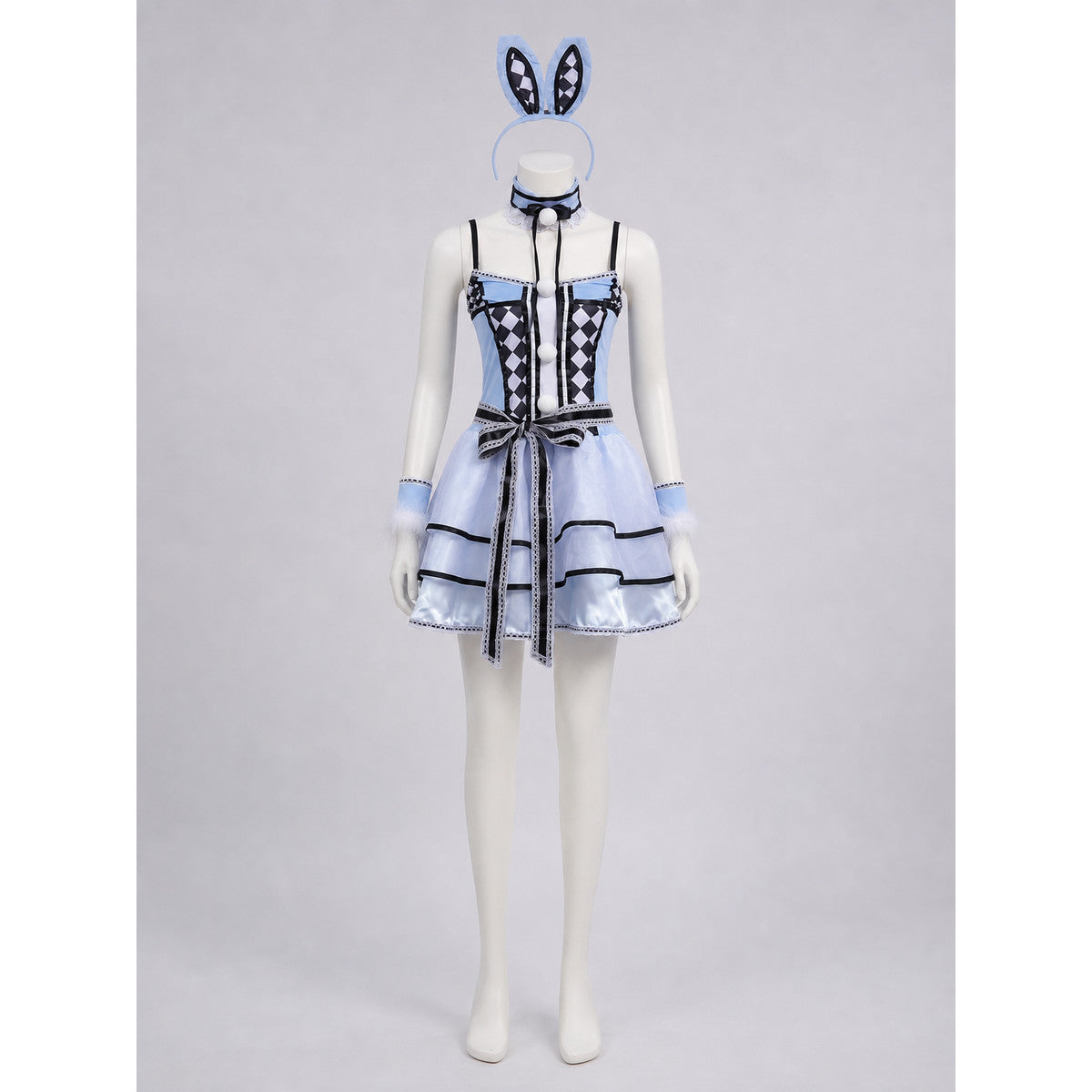 Cosplay Costume with Ears, Bows, and a Full Skirt
