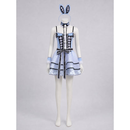 Cosplay Costume with Ears, Bows, and a Full Skirt