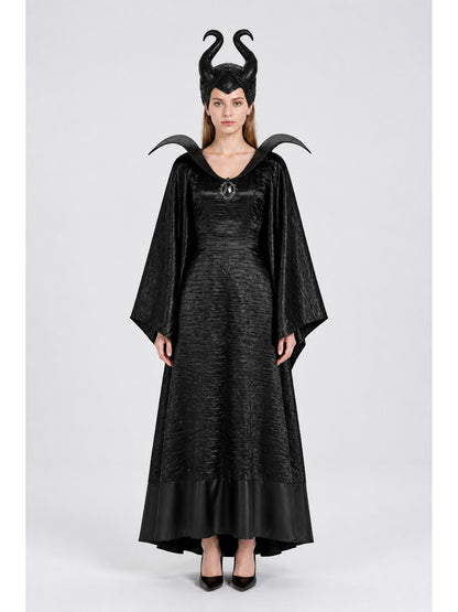 Halloween Costume with Horns and Long Dress