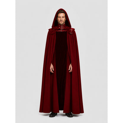 Hooded Death Cloak for Halloween, Vampire Costume on-model view