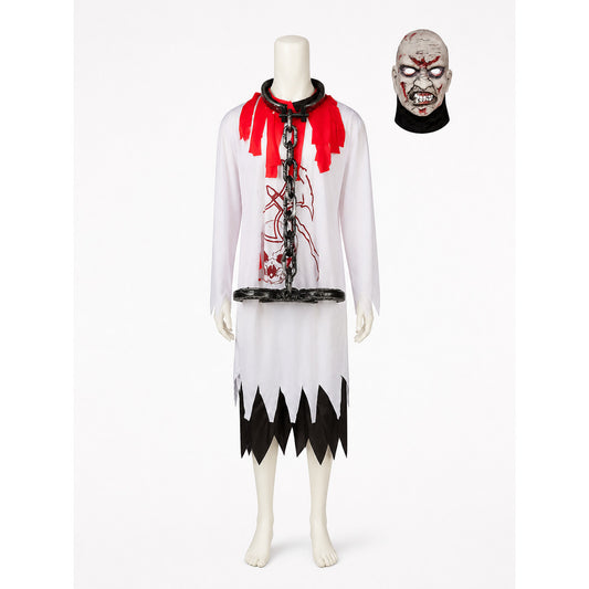 Long Zombie Costume with Chain and Blood Effect main product view