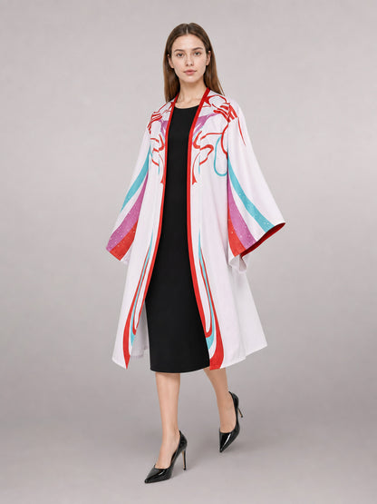 Colorful Carnival Cloak with Cosplay Print front view