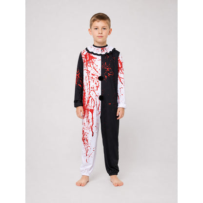 Clown Jumpsuit Costume with Red Splatter