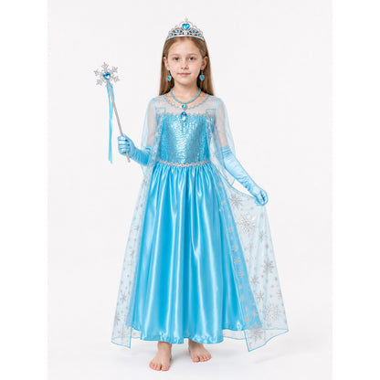 Snow Queen Costume for Girls for Halloween and Cosplay main product view