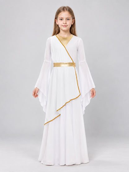 Athena Kids' Costume with Cape and Flared Sleeves