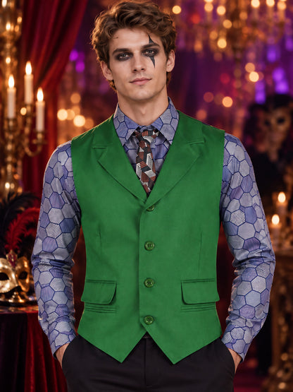 Cosplay Costume with Green Vest, Shirt, and Tie