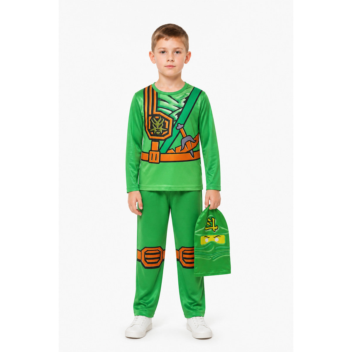 Green Ninja Costume for Children with Mask main product view