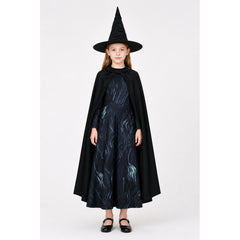 Children's Witch Costume with Dress, Cape, and Hat