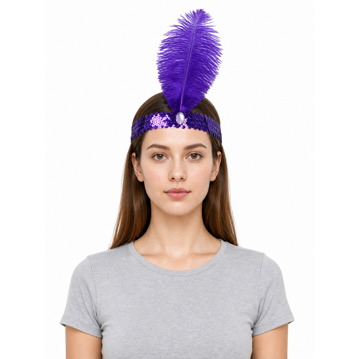 Feather and Sequin Headband for Carnival