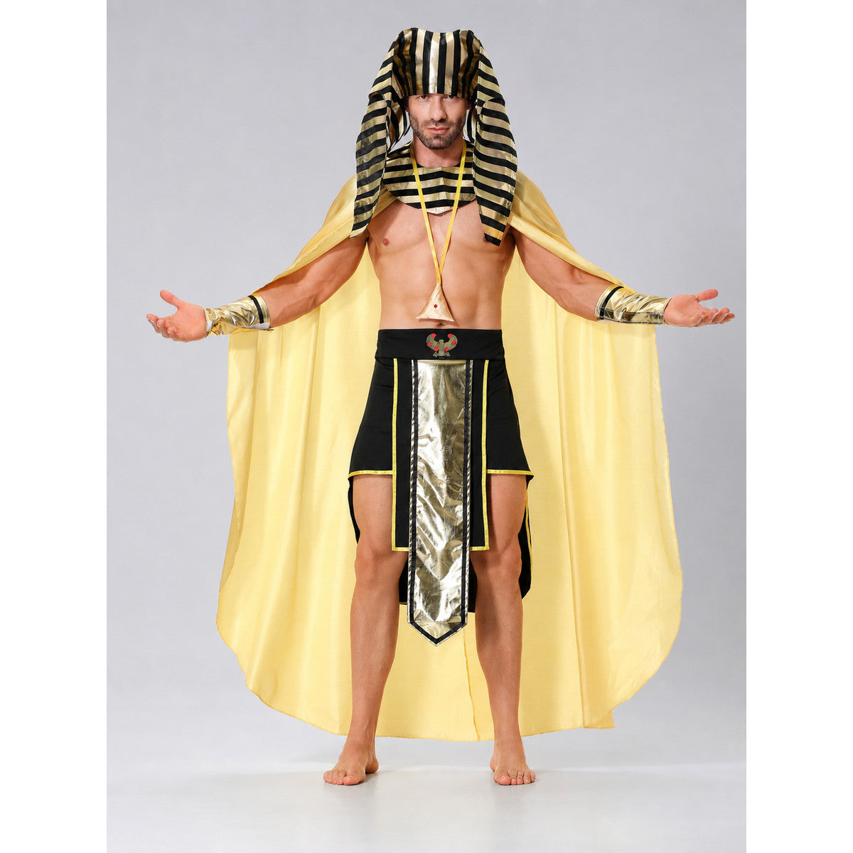 Egyptian Pharaoh Costume with Cloak and Accessories