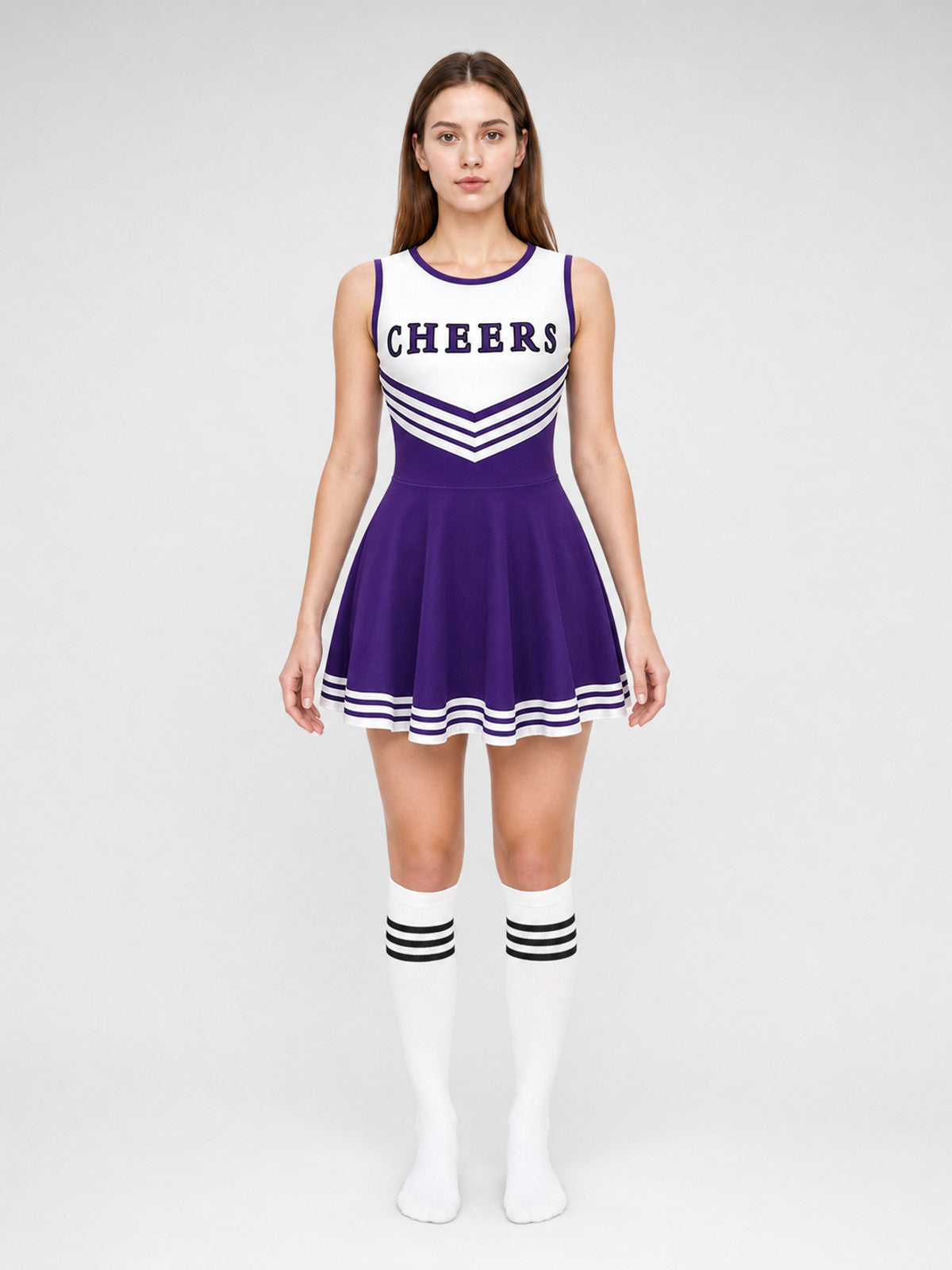 CHEERS Cheerleading Costume with Pom-Poms front view