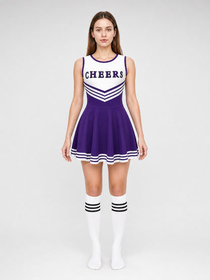 CHEERS Cheerleading Costume with Pom-Poms front view