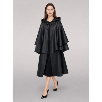 Long Black Hooded Carnival Cape