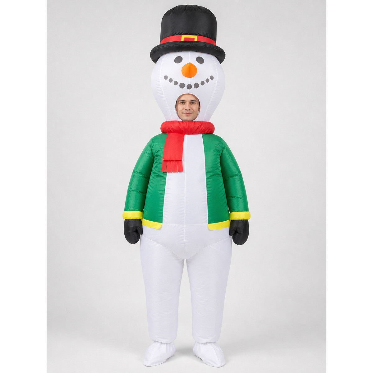 Inflatable Snowman Costume for Holiday Events and Parades on-model view