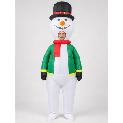 Inflatable Snowman Costume for Holiday Events and Parades on-model view
