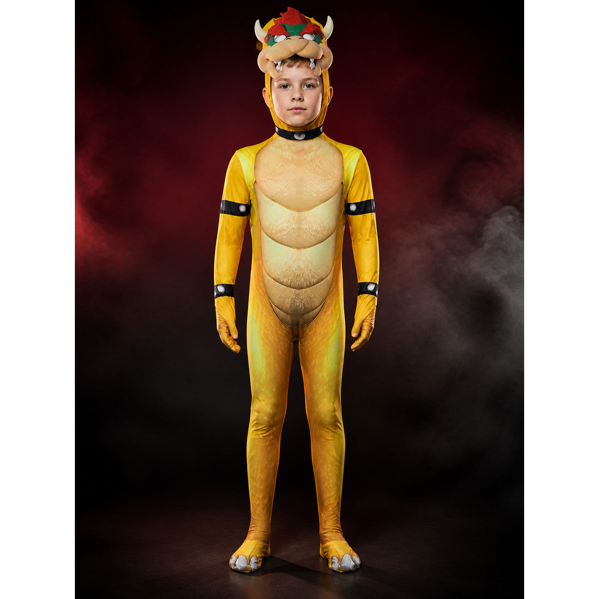 Bowser Hooded Bodysuit Costume For Halloween, Full Body Jumpsuit With Face main product view