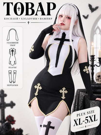 Vampire Costume with Cross for Cosplay and Halloween
