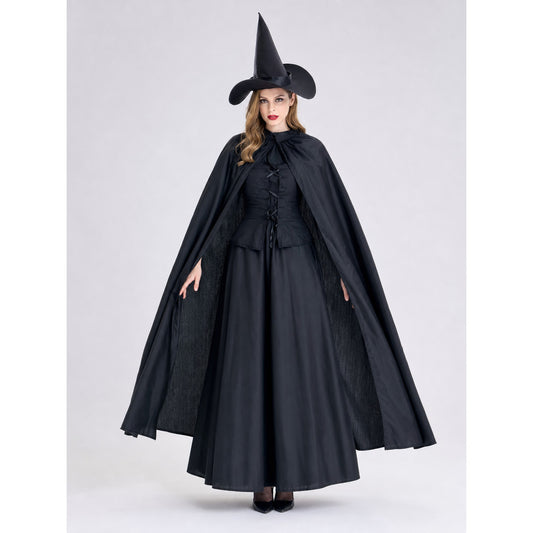 Costume set with dress, cape, and hat