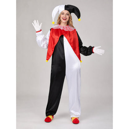 Clown Costume with Mask and Hat on-model view