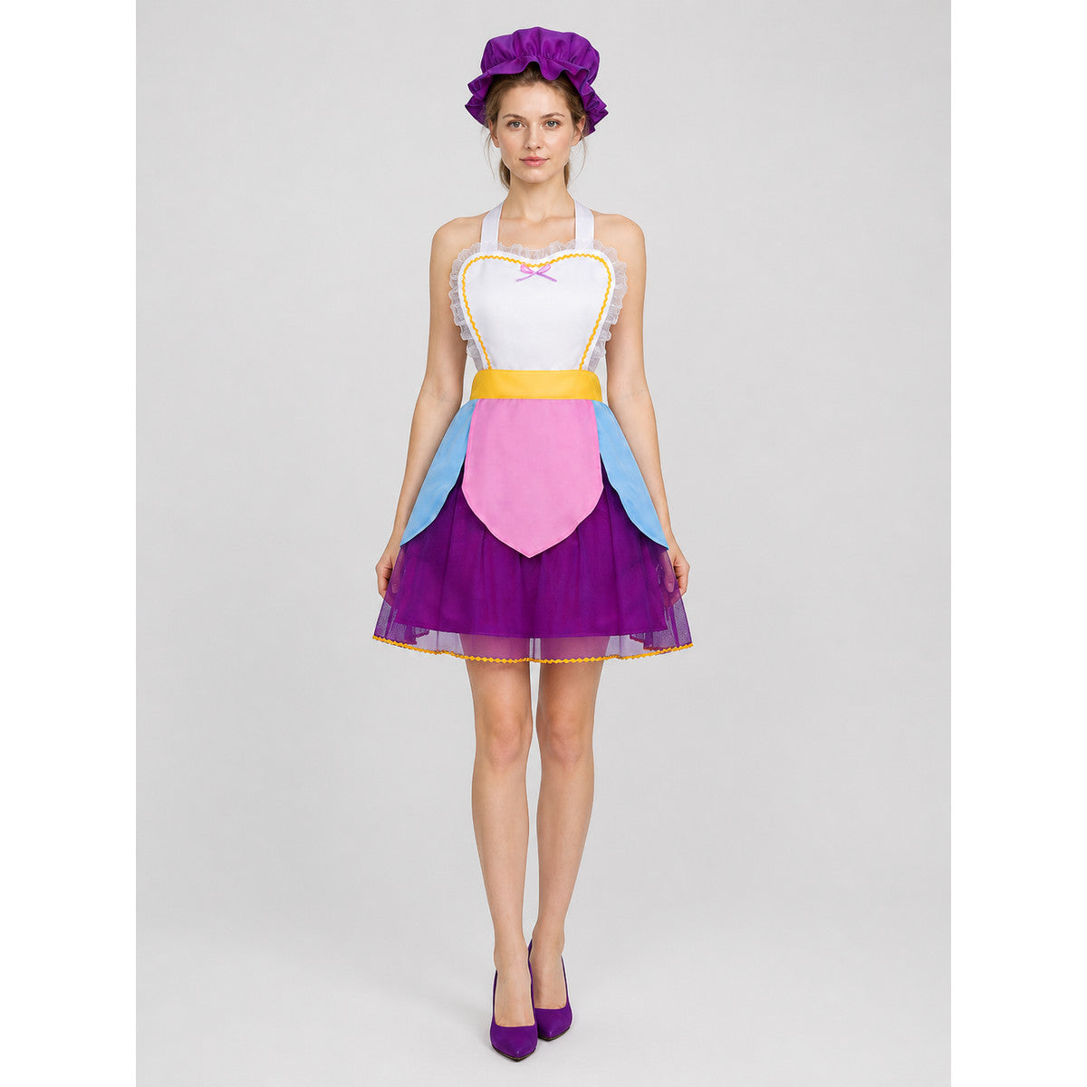 Teapot Cosplay Costume with Dress and Hat on-model view