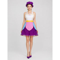 Mrs. Potts Beauty and the Beast Cosplay Costume with Dress and Hat