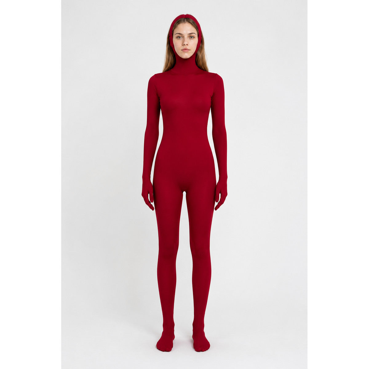 Red Hooded Halloween Jumpsuit main product view