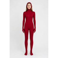 Red Hooded Halloween Jumpsuit