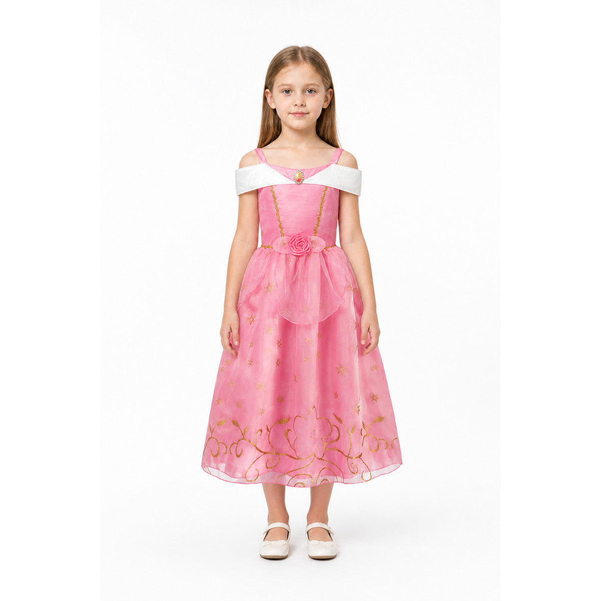 Pink Princess Dress with Gold Stars main product view