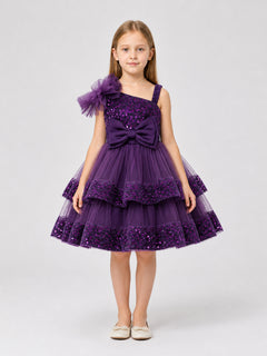 Festive Princess Dress with Sequins and Bows