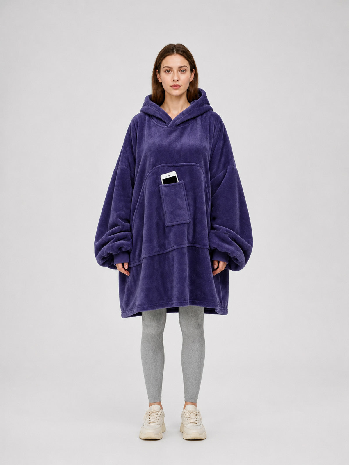 Flannel Blanket with Sleeves, Hood, and Large Pocket main product view