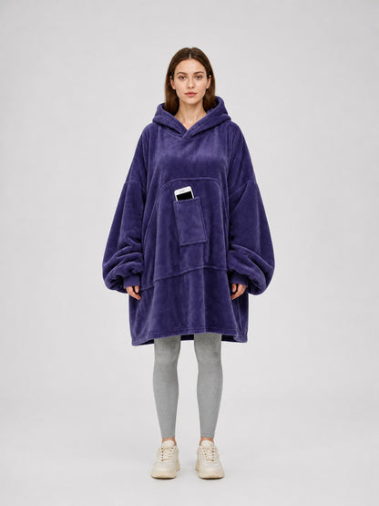 Flannel Blanket with Sleeves, Hood, and Large Pocket main product view