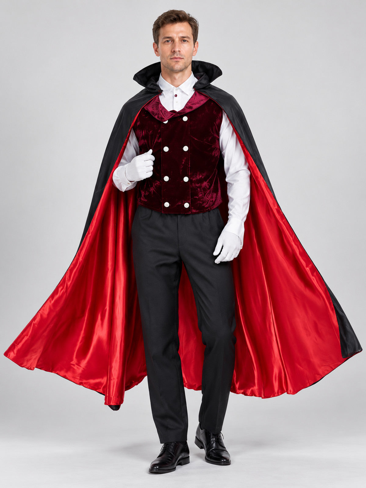 Vampire Costume: Cape, Vest, Shirt, Pants