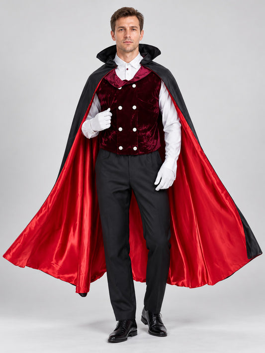 Vampire Costume: Cape, Vest, Shirt, Pants