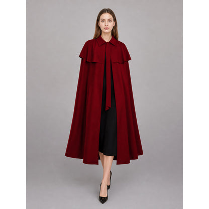 Red Carnival Cloak with a Turn-Down Collar