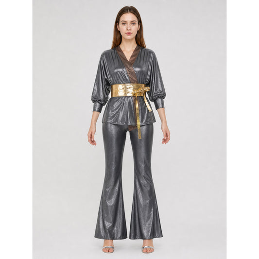 1970s Retro Disco Costume: Top, Pants, and Belt