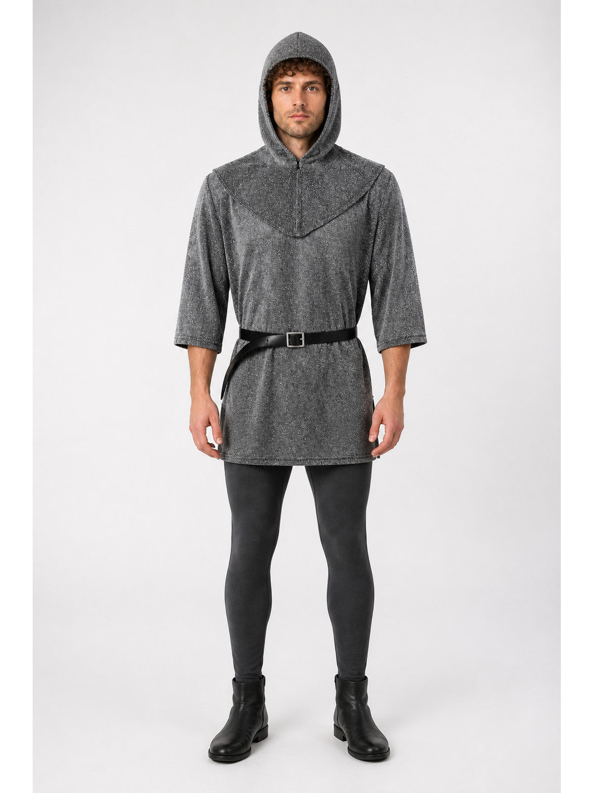 Medieval Hooded Costume with Belt for Cosplay