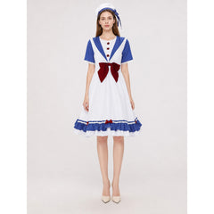 Sailor-Style Cosplay Dress with Bows