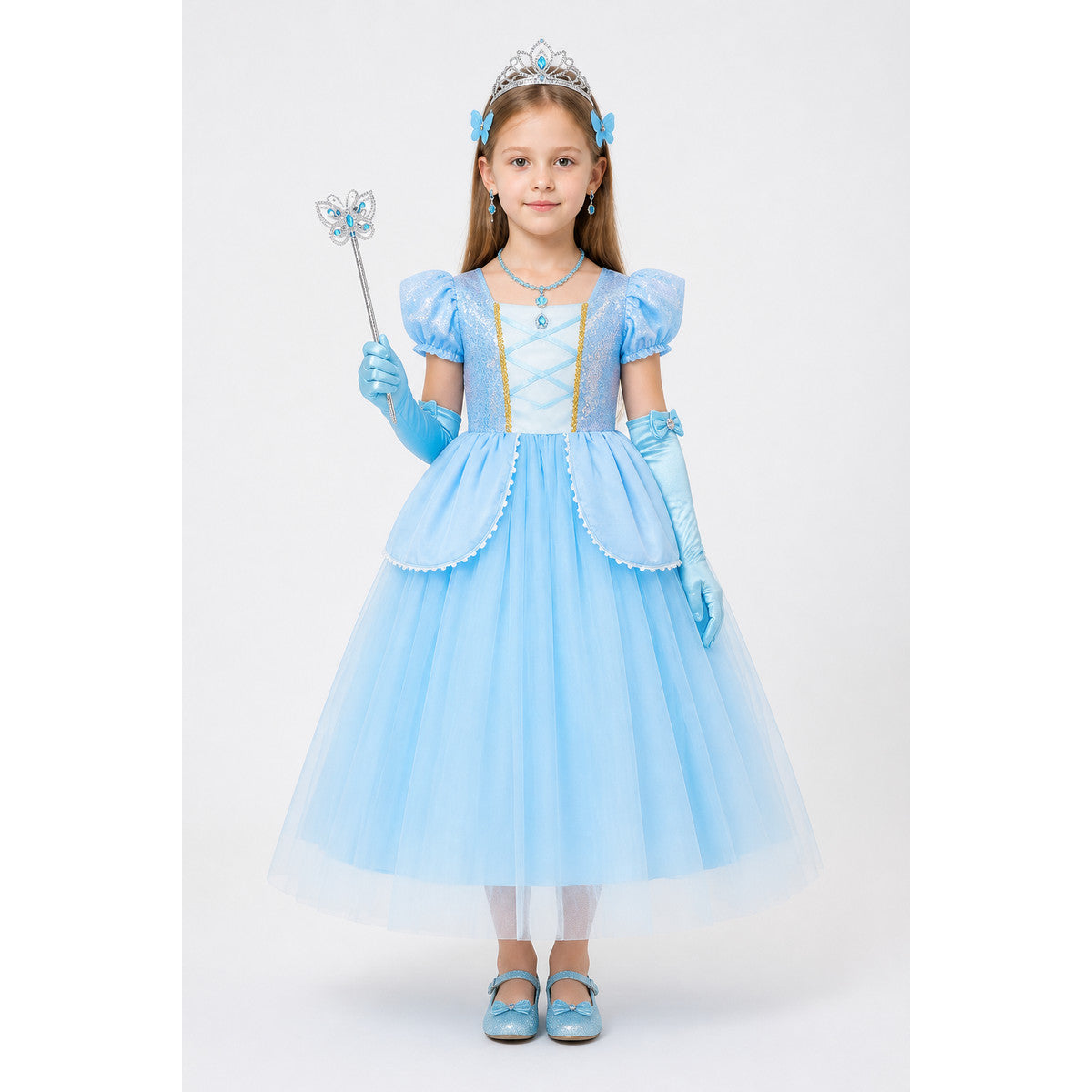 Cinderella Costume with Blue Dress and Accessories main product view