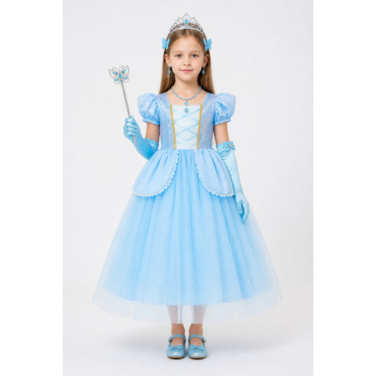 Cinderella Costume with Blue Dress and Accessories main product view