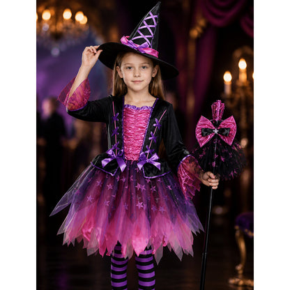 Halloween Costume with Dress and Hat on-model view