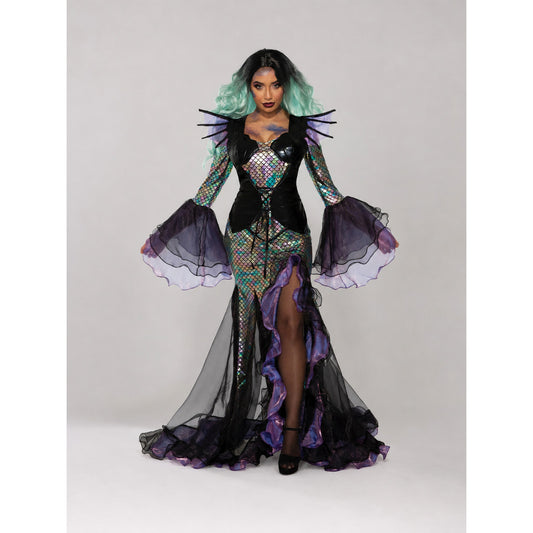 Mermaid Stage Costume with Long Skirt and Sleeves