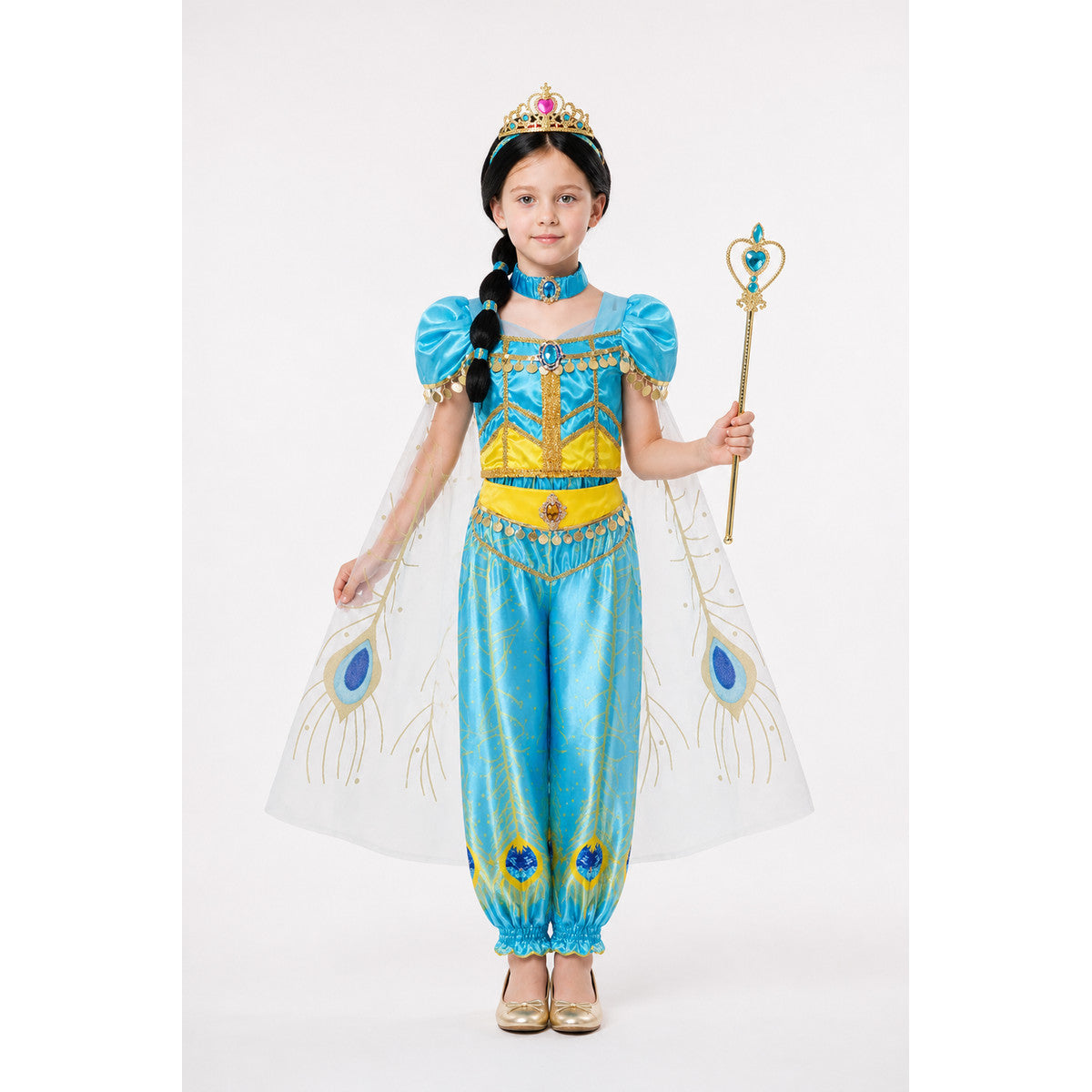Children's Jasmine Carnival Costume with Cape main product view