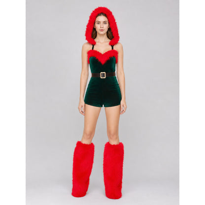 New Year's Carnival Costume with Red Trim on-model view