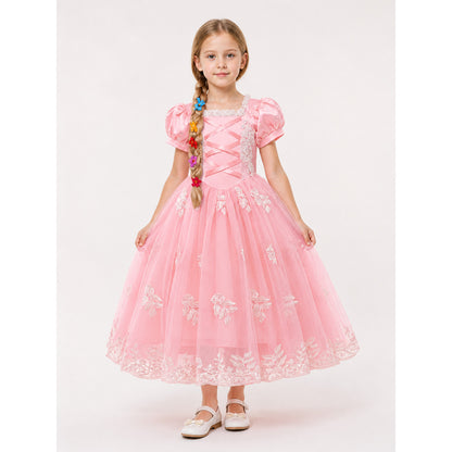Pink Princess Halloween Costume with Wig main product view
